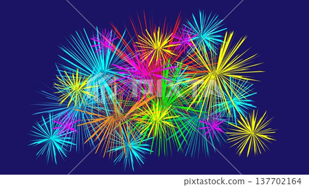 Multicolored fireworks. Holiday fireworks. Holi festival of colors Multicolored fireworks. Holiday fireworks. Holi festival of colors 137702164