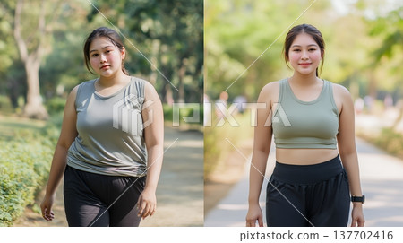 一個女人成功節食前後 137702416