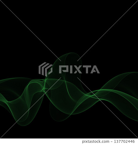 Magical green abstraction in the form of a wave for web design and IT banners. Eps 10 Magical green abstraction in the form of a wave for web design and IT banners. Eps 10 137702446
