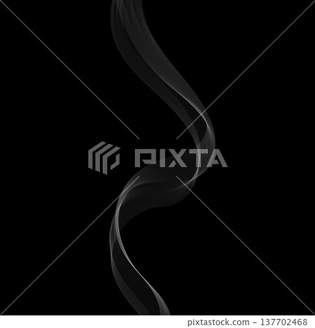 Elegant abstract white wave of thin mesh lines resembling smoke on a deep black background. Eps 10 137702468