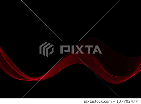 Elegant abstract red wave of thin sophisticated lines on a deep black background for modern design. Eps 10 Elegant abstract red wave of thin sophisticated lines on a deep black background for modern design. Eps 10 137702477