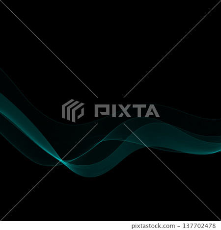 Dynamic flow of aquamarine lines to create a modern futuristic background. Eps 10 137702478