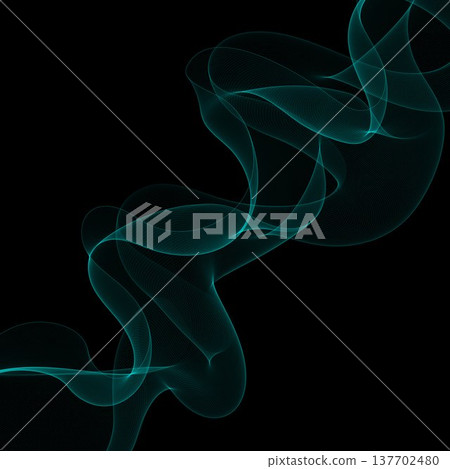 Futuristic neon wave in turquoise tones for stylish graphic design. Eps 10 137702480