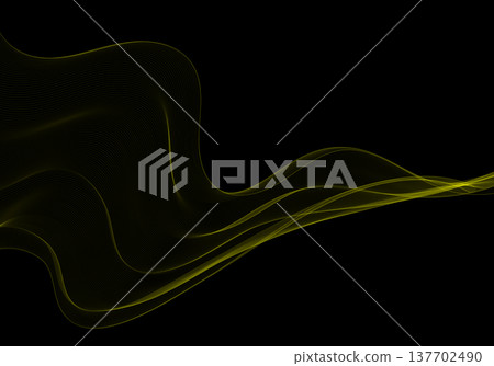 Modern futuristic composition of smoothly curved golden lines on dark. Eps 10 137702490