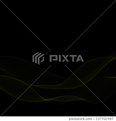 Elegant dark golden abstract wave of thin sophisticated lines on a deep black background for premium design. Eps 10 Elegant dark golden abstract wave of thin sophisticated lines on a deep black background for premium design. Eps 10 137702497