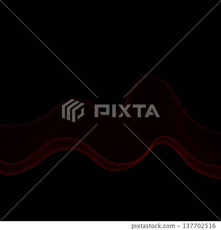 Modern minimalist composition of curved red threads on a contrasting dark background. Eps 10 Modern minimalist composition of curved red threads on a contrasting dark background. Eps 10 137702516