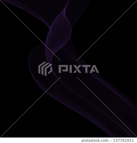 Elegant purple smoky flow of thin curved lines on black background for premium projects. Eps 10 Elegant purple smoky flow of thin curved lines on black background for premium projects. Eps 10 137702851