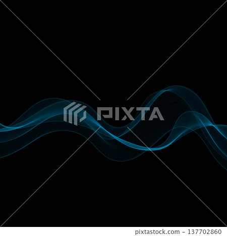 Elegant blue mesh abstraction with smooth motion effect on a deep black background. Eps 10 137702860