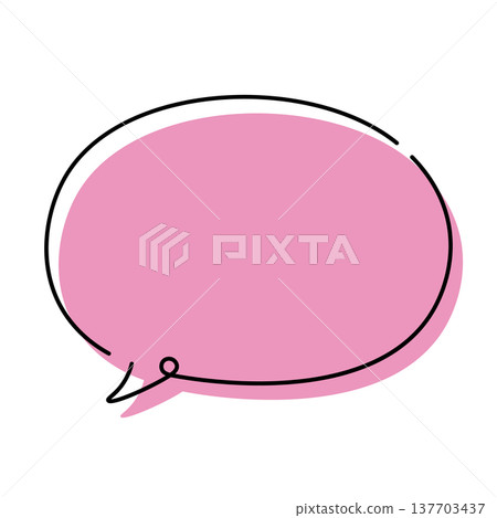 A simple horizontal oval speech bubble A simple horizontal oval speech bubble 137703437