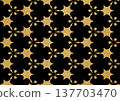 Luxurious seamless pattern with golden floral ornaments on a black background. 137703470