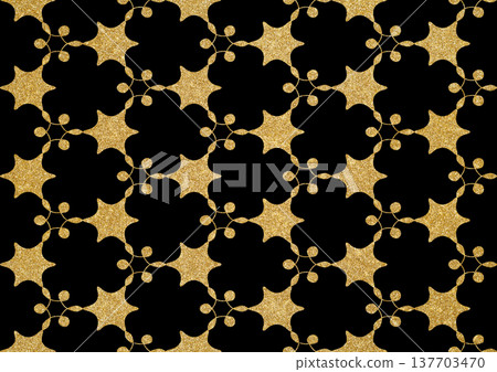 Luxurious seamless pattern with golden floral ornaments on a black background. Luxurious seamless pattern with golden floral ornaments on a black background. 137703470