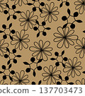 Seamless pattern on a realistic kraft paper background 137703473
