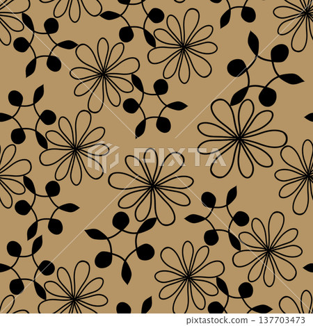 Seamless pattern on a realistic kraft paper background Seamless pattern on a realistic kraft paper background 137703473