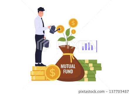 Mutual Fund Investment and Wealth Growth Illustration Mutual Fund Investment and Wealth Growth Illustration 137703487