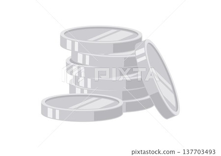 Stacks of Silver Coins Illustration Stacks of Silver Coins Illustration 137703493