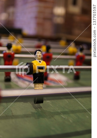 Table football: A close-up of a retro game Table football: A close-up of a retro game 137703597