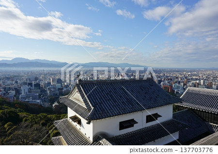 View from the top floor of the keep at Iyo Matsuyama Castle View from the top floor of the keep at Iyo Matsuyama Castle 137703776