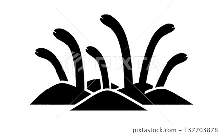 從地底深處浮現出的抽像生命形態輪廓 137703878