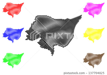 Itapemirim municipality (Espirito Santo state, Municipalities of Brazil, Federative Republic of Brazil) map vector illustration, scribble sketch Itapemirim map 137704825