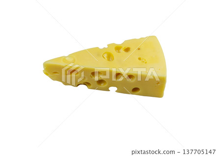 Piece of swiss cheese isolated on white background Piece of swiss cheese isolated on white background 137705147