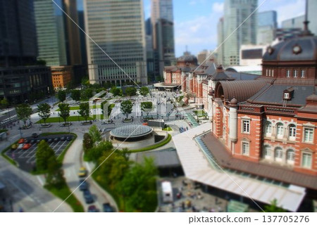 Miniature style Tokyo station Miniature style Tokyo station 137705276
