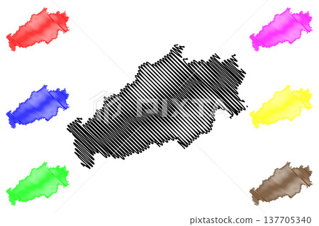 Santa Maria de Jetiba municipality (Espirito Santo state, Municipalities of Brazil, Federative Republic of Brazil) map vector illustration, scribble sketch Santa Maria de Jetiba map 137705340