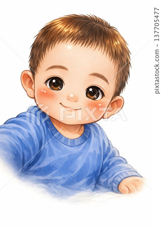 Illustration of a smiling boy 137705477