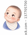 A baby smiling while looking up 137705700