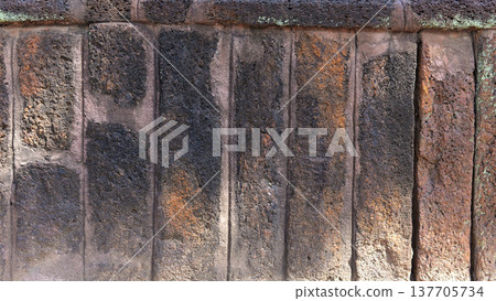 Ancient fence made of laterite Ancient fence made of laterite 137705734
