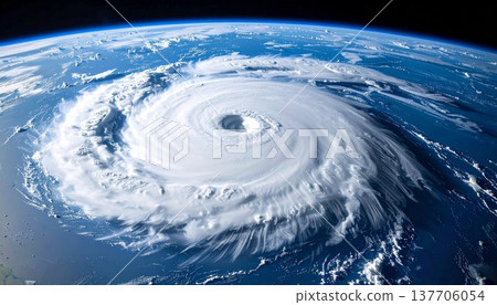 從太空看到的颱風或颶風影像。 從太空看到的颱風或颶風影像。 137706054