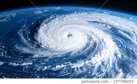 從太空看到的颱風或颶風影像。 137706055