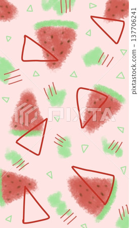 watermelon seamless pattern with slices watermelon seamless pattern with slices 137706241