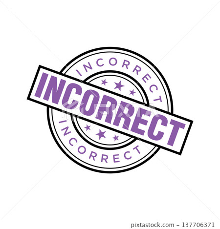 Incorrect Letter Rubber Stamp Template Design 137706371