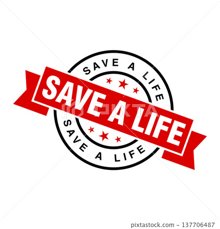Save A Life Letter Rubber Stamp Template 137706487