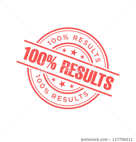 100% Results Letter Rubber Stamp Template 137706812