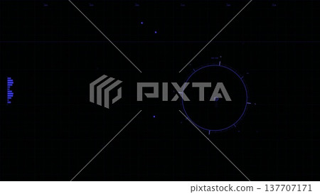 Digital Compass HUD with Blue Neon Interface Elements Digital Compass HUD with Blue Neon Interface Elements 137707171