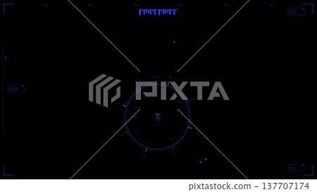 Futuristic Blue Compass Navigation HUD Interface Display Futuristic Blue Compass Navigation HUD Interface Display 137707174