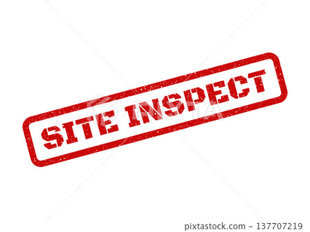 Grungy rectangular rubber stamp with SITE INSPECT text for official document marking or project status indication Grungy rectangular rubber stamp with SITE INSPECT text for official document marking or project status indication 137707219