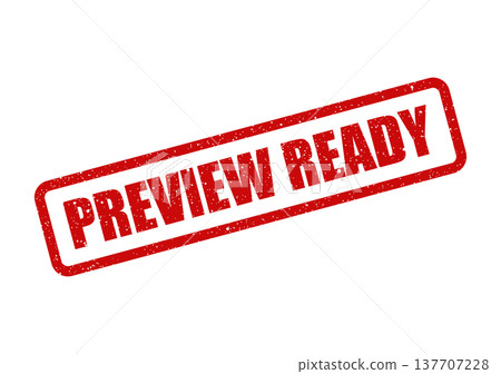 Grungy rectangular stamp displaying PREVIEW READY text, signaling content is prepared for viewing 137707228