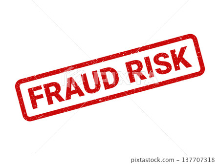 Grungy rectangular vector stamp clearly showing the text FRAUD RISK for financial and data security warnings 137707318