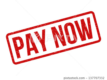 Grungy red ink rubber stamp with urgent pay now message for invoices and financial transaction documents 137707332