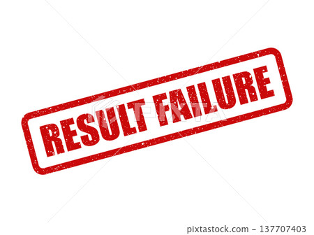 Grungy red rectangular rubber stamp indicating a Result Failure outcome for documentation or assessment tasks Grungy red rectangular rubber stamp indicating a Result Failure outcome for documentation or assessment tasks 137707403