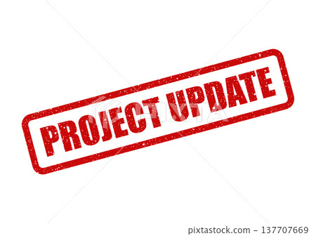 Grungy red rubber stamp with PROJECT UPDATE message for communicating changes and progress reports Grungy red rubber stamp with PROJECT UPDATE message for communicating changes and progress reports 137707669