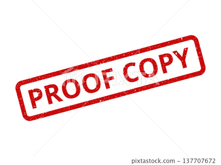 Grungy red rubber stamp with PROOF COPY text, indicating a preliminary version for review or approval 137707672