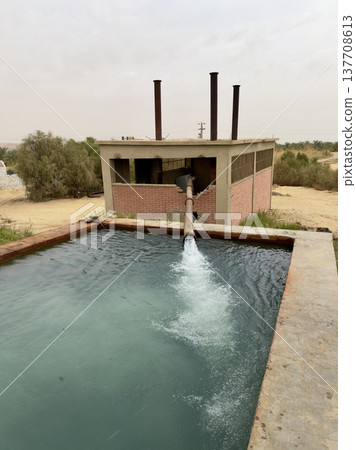 Hot springs and water source facilities in the Bahariya Oasis, Egypt Hot springs and water source facilities in the Bahariya Oasis, Egypt 137708613
