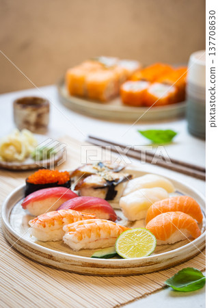 Set of sushi and maki 137708630