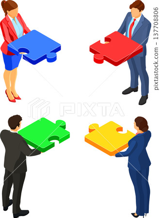 Partnership, Teamwork Business Mans and Womans 137708806