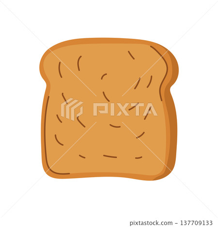 Single slice of toasted sandwich bread Single slice of toasted sandwich bread 137709133