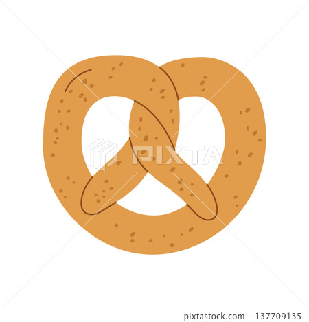 Freshly baked soft pretzel 137709135