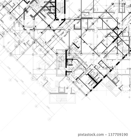Vector architectural black and white background Vector architectural black and white background 137709190